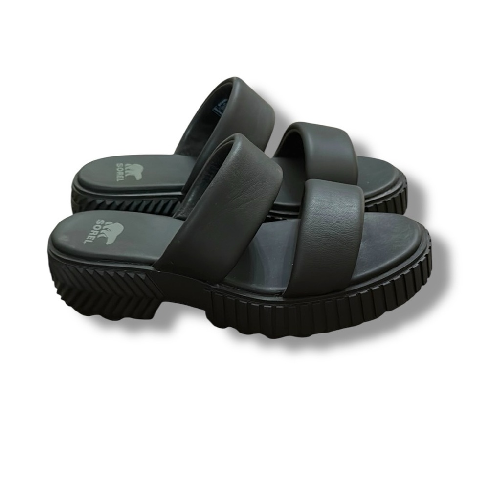 SOREL Ona Streetworks Slide Sandals Women’s Size 8 Black Chunky Platform Casual